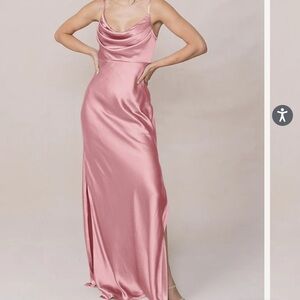 Revelry Skye Rosette Satin Maxi Dress